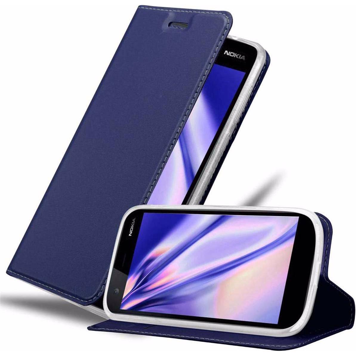 Cadorabo Book Classy Style Cover (Nokia 1), Smartphone Hülle, Blau