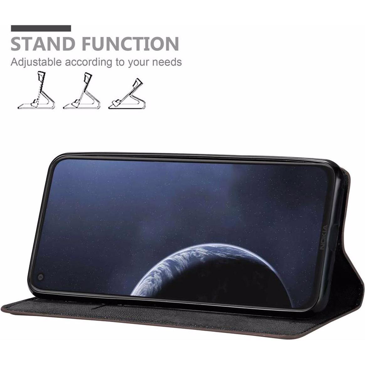 Thumbnail - Cadorabo Book Invisible Magnet Cover (Nokia 8.1), Smartphone Hülle, Braun