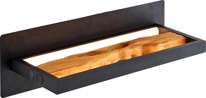 Actual product image Brilliant Chaumont LED Wall Lamp 35cm black/wood (930 lm)