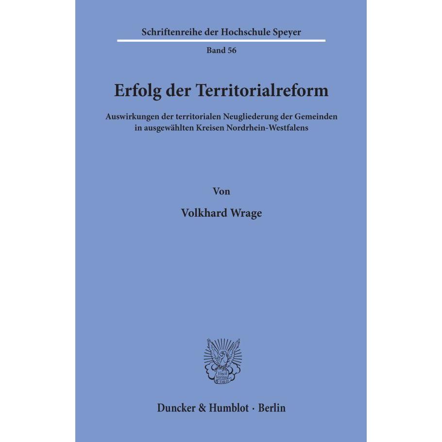 Erfolg der Territorialreform., Fachbücher