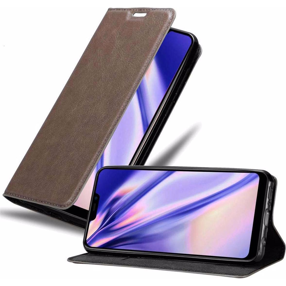 Cadorabo Book Invisible Magnet Cover (Vivo Y81i), Smartphone Hülle, Braun