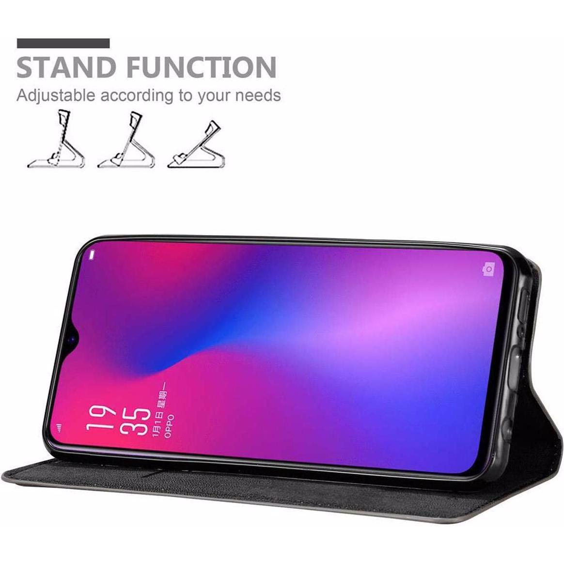 Thumbnail - Cadorabo Book Invisible Magnet Cover (Oppo R17), Smartphone Hülle, Braun