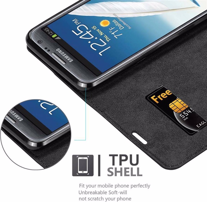 Actual product image Cadorabo Book Invisible Magnet Cover (Samsung Galaxy Note 2)