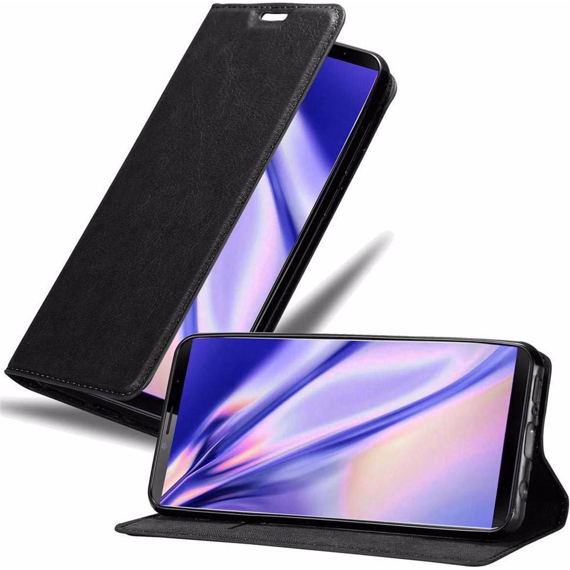 Cadorabo Book Invisible Magnet Cover (Cubot X19), Smartphone Hülle, Schwarz