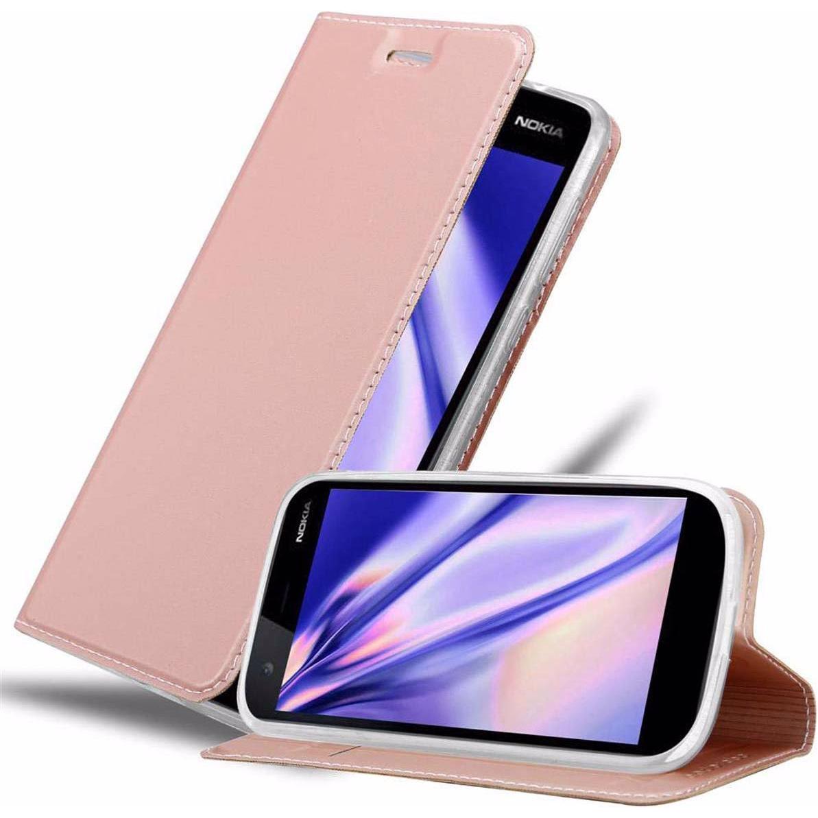 Cadorabo Book Classy Style Cover (Nokia 1), Smartphone Hülle, Rosa