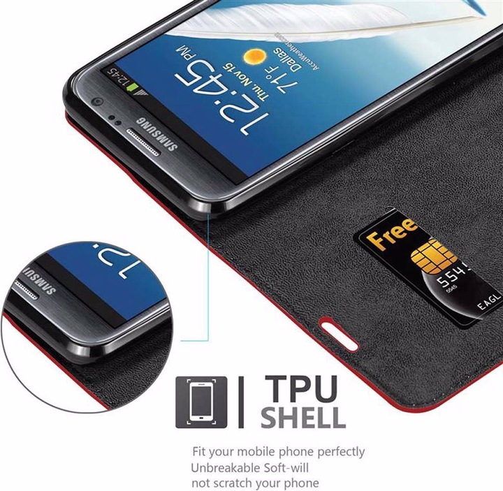 Actual product image Cadorabo Book Invisible Magnet Cover (Samsung Galaxy Note 2)