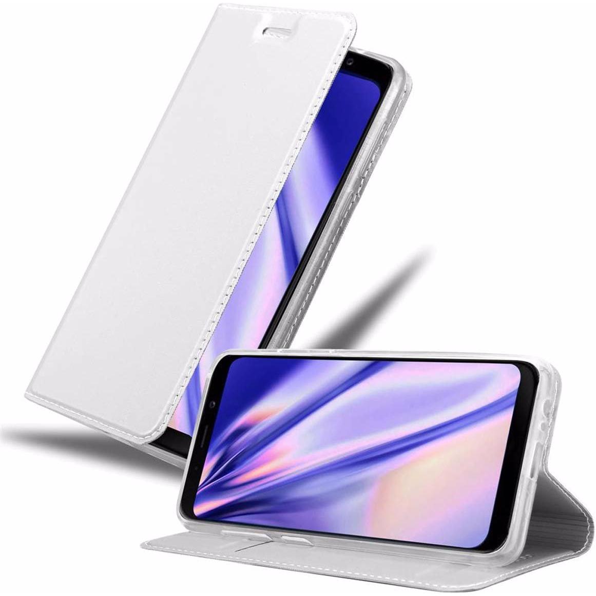 Cadorabo Book Classy Style Cover (Samsung Galaxy J6 (2018)), Smartphone Hülle, Silber