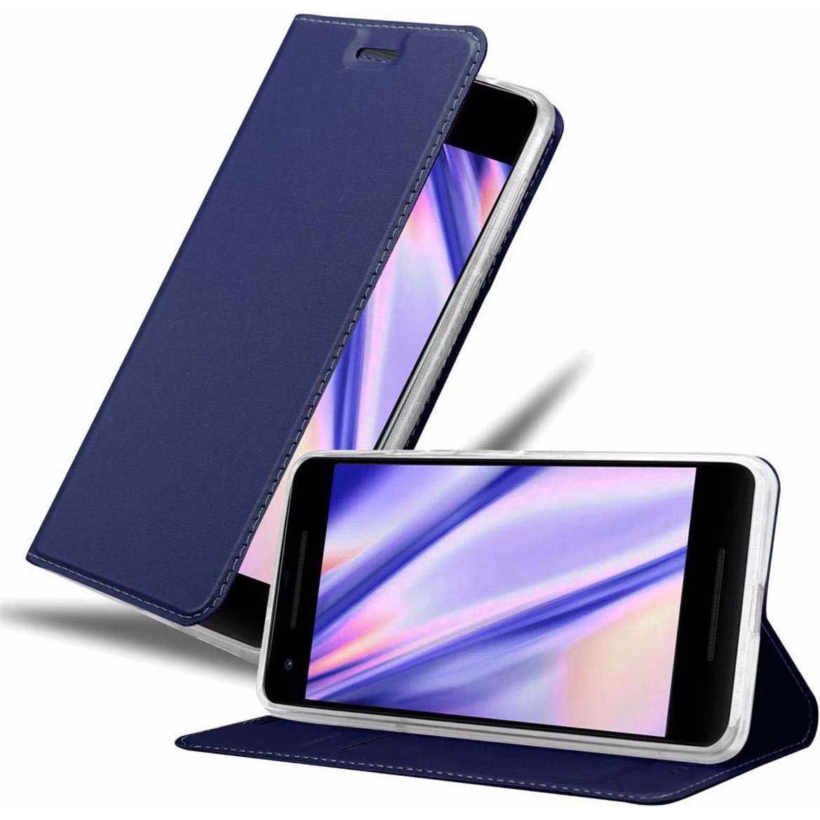 Cadorabo Book Classy Style Cover (Google Pixel 2 XL), Smartphone Hülle, Blau