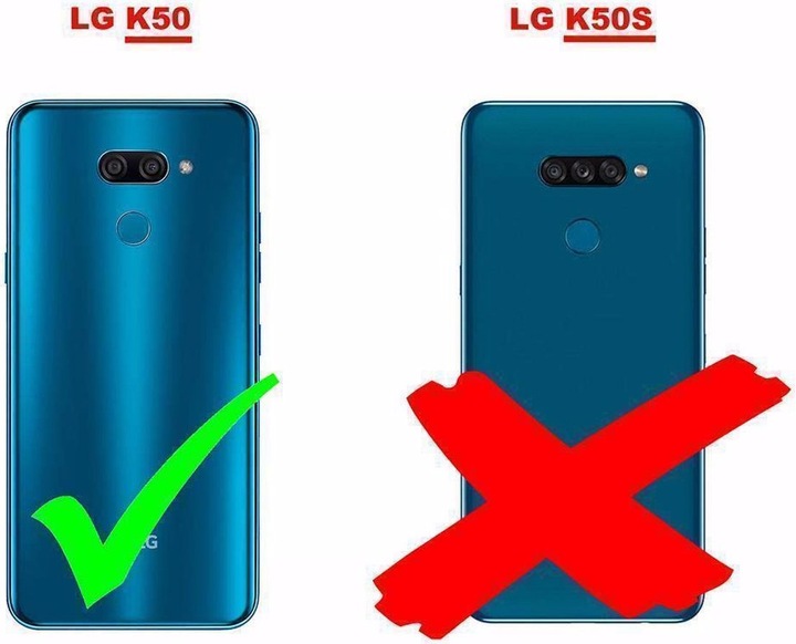 Actual product image Cadorabo Book Invisible Magnet Cover (LG K50)