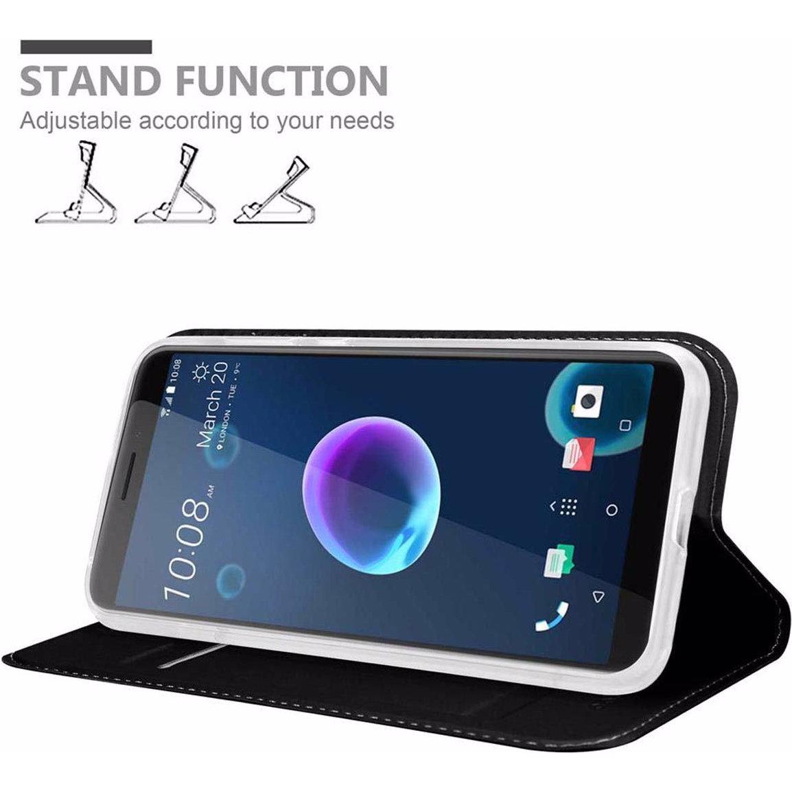 Thumbnail - Cadorabo Book Classy Style Cover (HTC Desire 12), Smartphone Hülle, Schwarz
