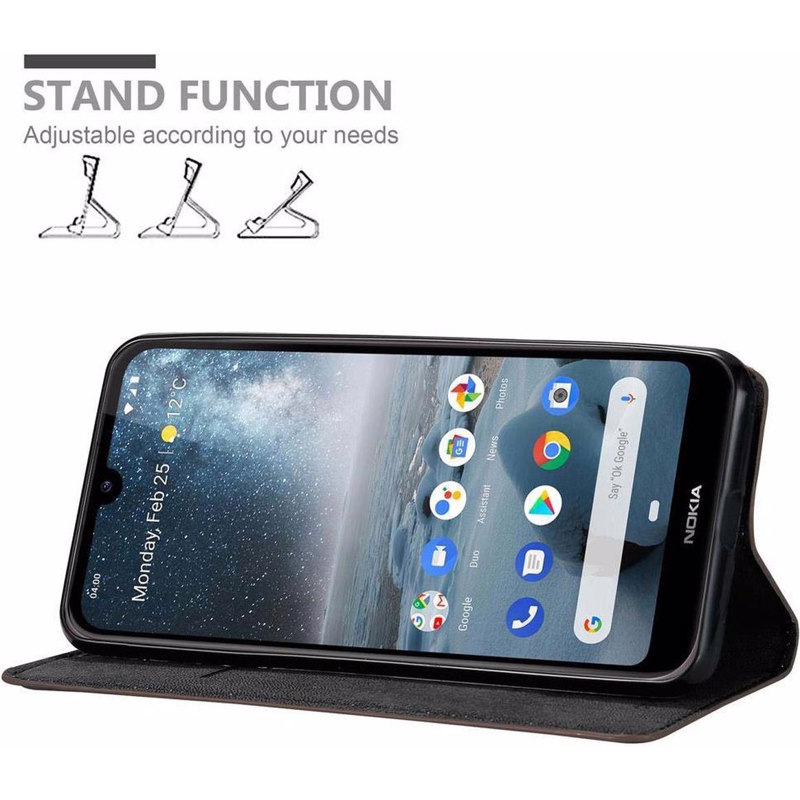 Thumbnail - Cadorabo Book Invisible Magnet Cover (Nokia 4.2), Smartphone Hülle, Braun