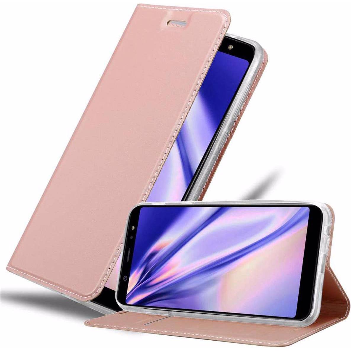 Cadorabo Book Classy Style Cover (Samsung Galaxy A6+), Smartphone Hülle, Rosa