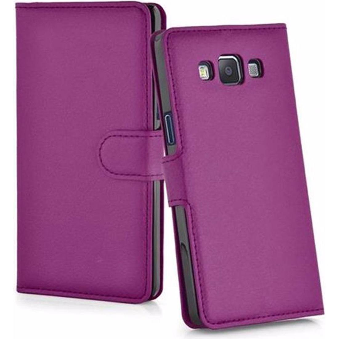 Cadorabo Book mit Standfunktion Cover (Samsung Galaxy A3), Smartphone Hülle, Violett