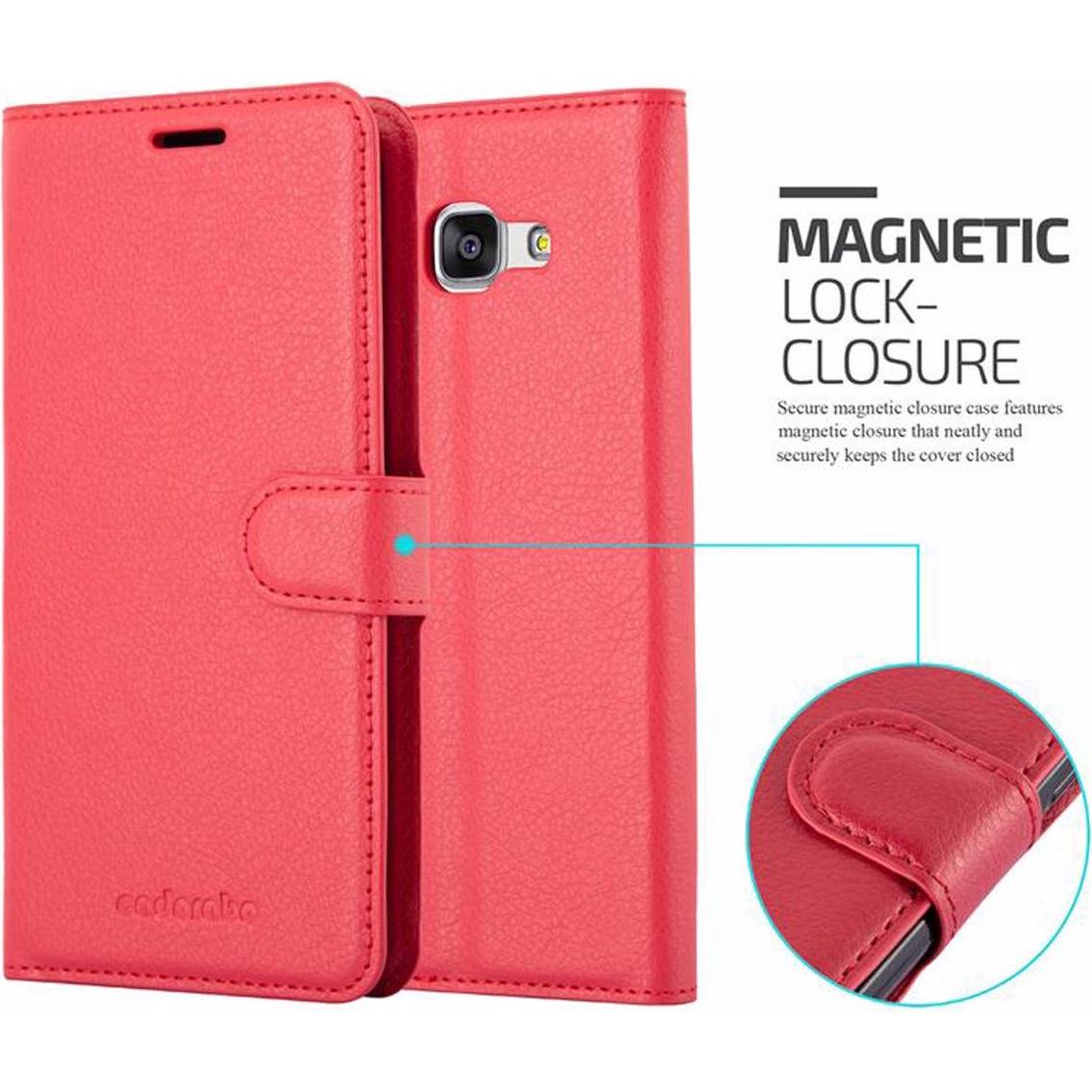 Thumbnail - Cadorabo Book mit Standfunktion Cover (Samsung Galaxy A7 (2016)), Smartphone Hülle, Rot