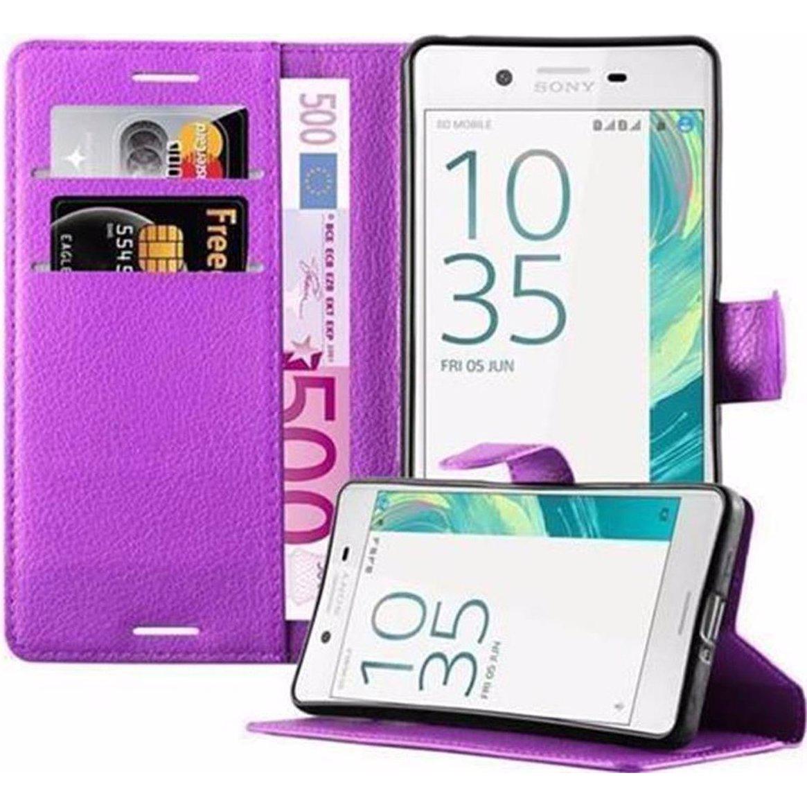 Cadorabo Book mit Standfunktion Cover (Sony Xperia X), Smartphone Hülle, Violett