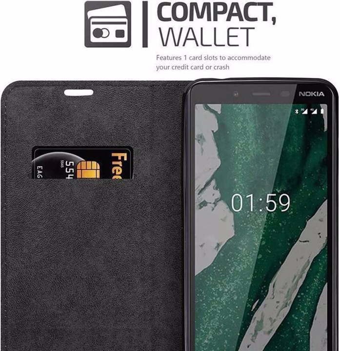 Actual product image Cadorabo Book Invisible Magnet Cover (Nokia 1 Plus)