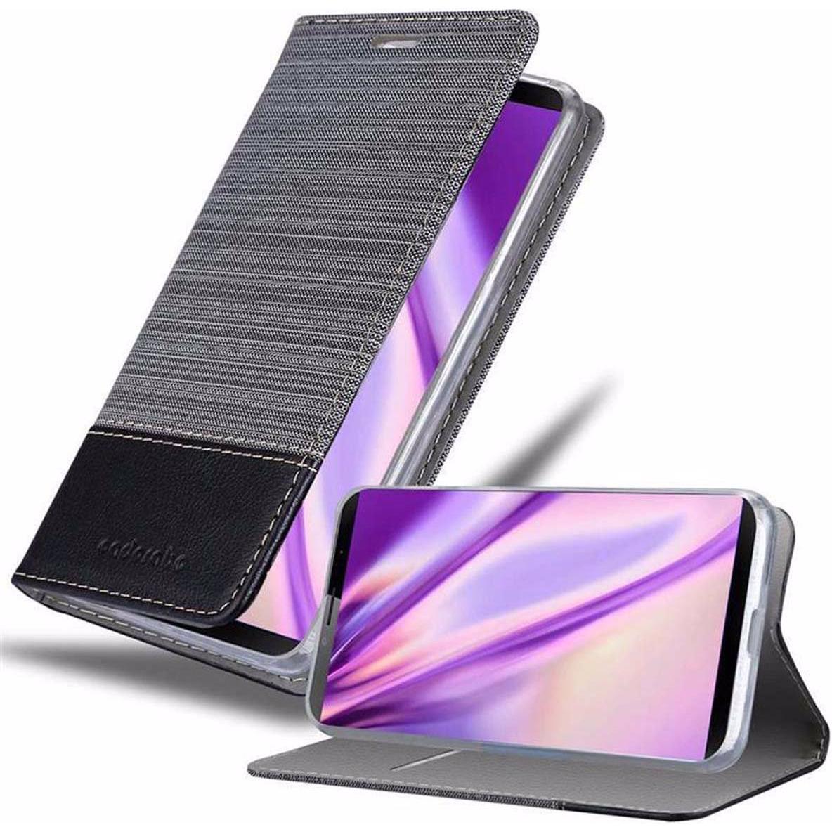 Cadorabo Book Jeans Optik Cover (Cubot X19), Smartphone Hülle, Grau