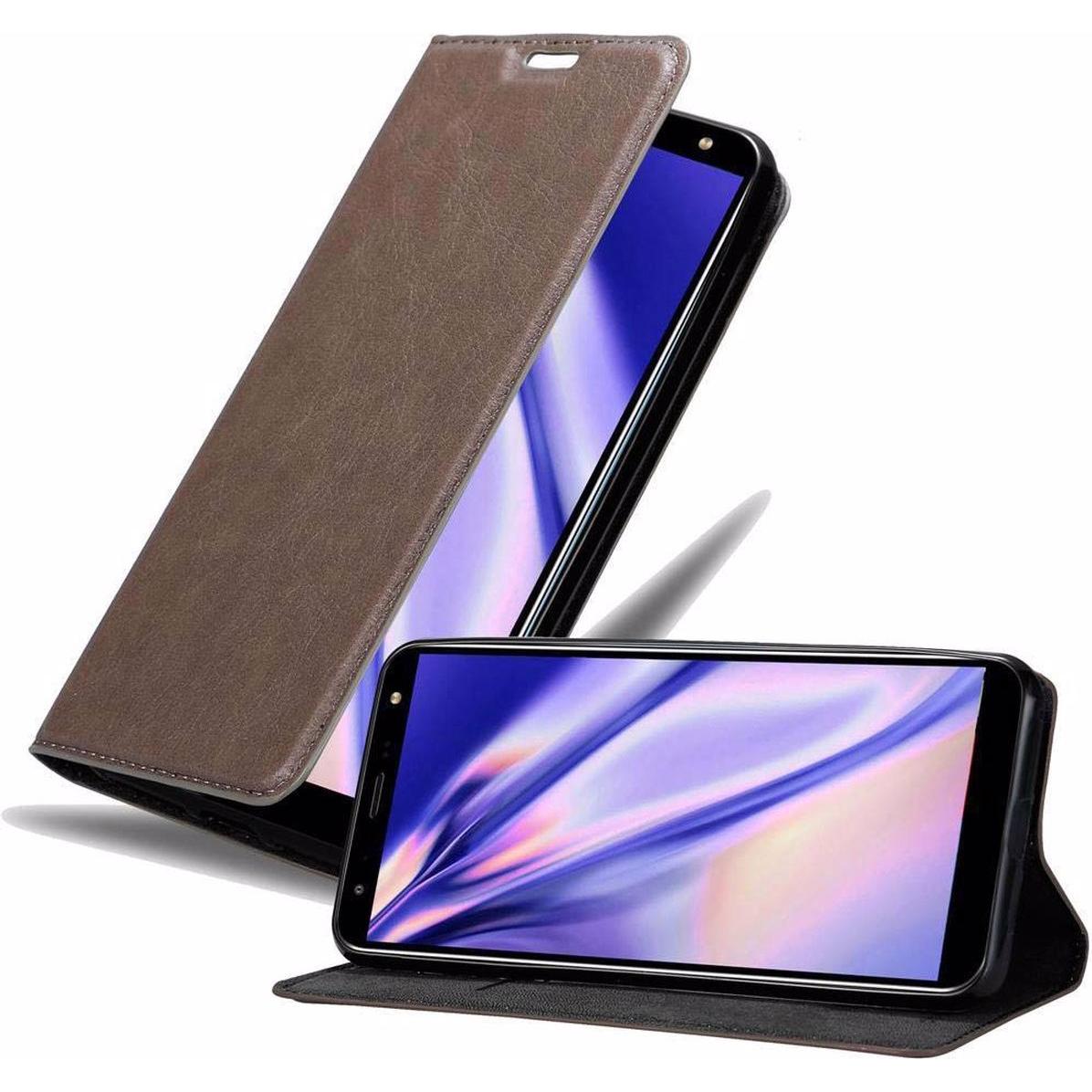 Cadorabo Book Invisible Magnet Cover (LG K40), Smartphone Hülle, Braun