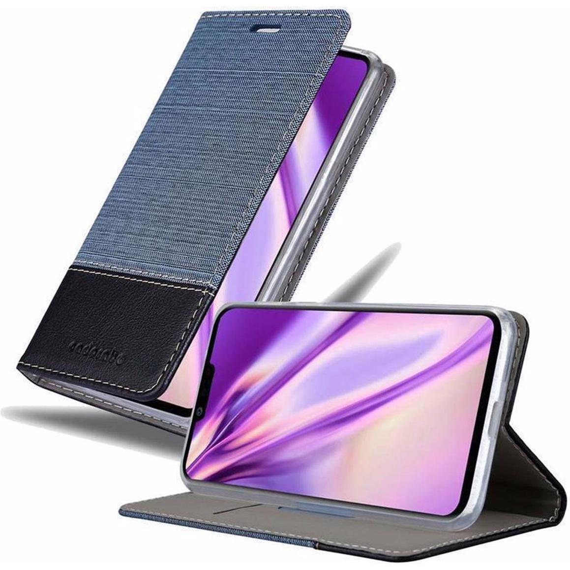 Cadorabo Book Jeans Optik Cover (LG G8), Smartphone Hülle, Blau