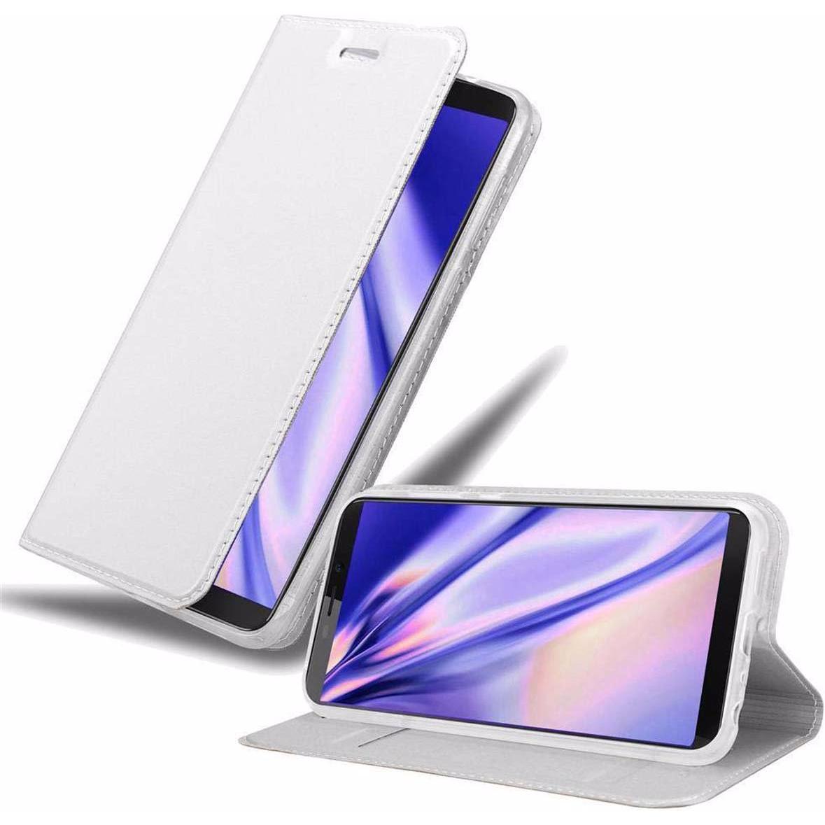 Cadorabo Book Classy Style Cover (Huawei Nova), Smartphone Hülle, Silber