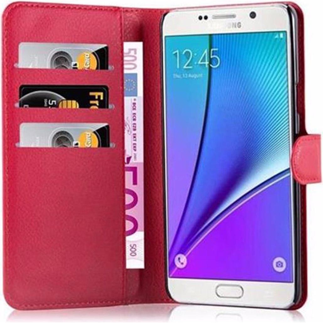 Thumbnail - Cadorabo Book mit Standfunktion Cover (Samsung Galaxy Note 5), Smartphone Hülle, Rot
