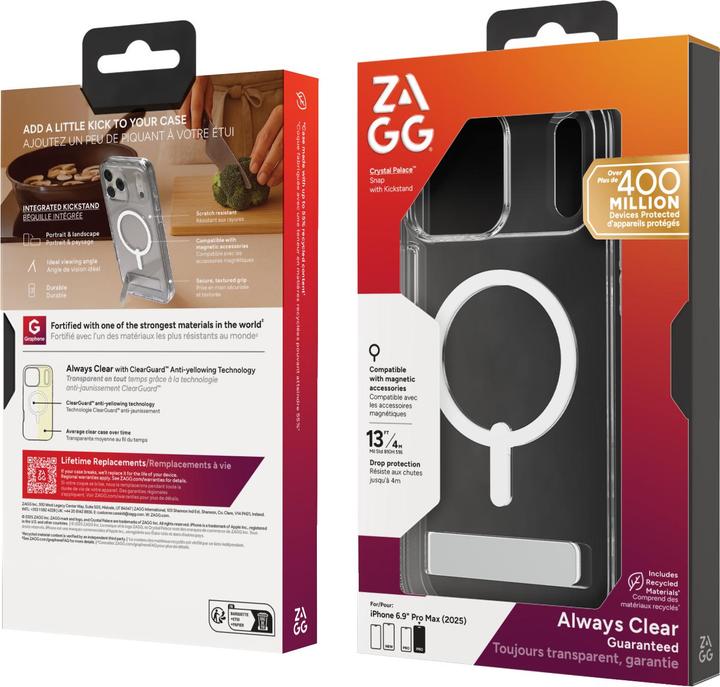 Produktbild Zagg Case für Apple iPhone 17 Pro Max Crystal Palace Snap mit Kickstand (Apple iPhone 17 Pro Max)