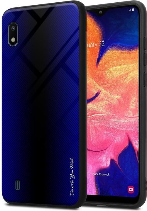 Actual product image Cadorabo TPU Striped Glass Cover (Samsung Galaxy A10, HTC One M10)