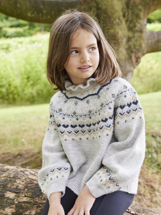 Produktbild Vertbaudet Jacquard-Pullover mit Glitzerdetails Mädchen (92)