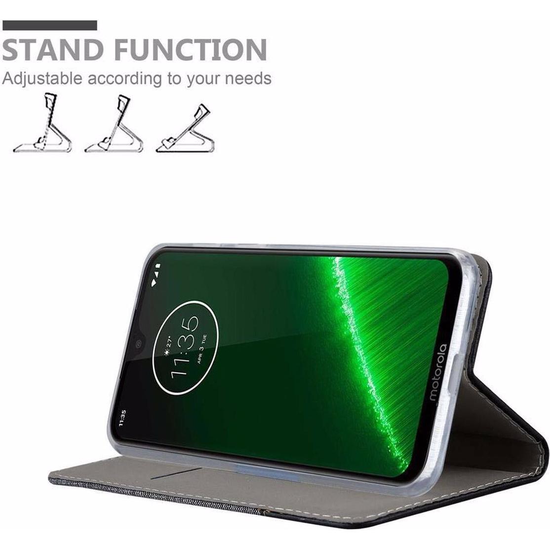 Thumbnail - Cadorabo Book Jeans Optik Cover (Motorola Moto G7, Motorola Moto G7 Plus), Smartphone Hülle, Grau