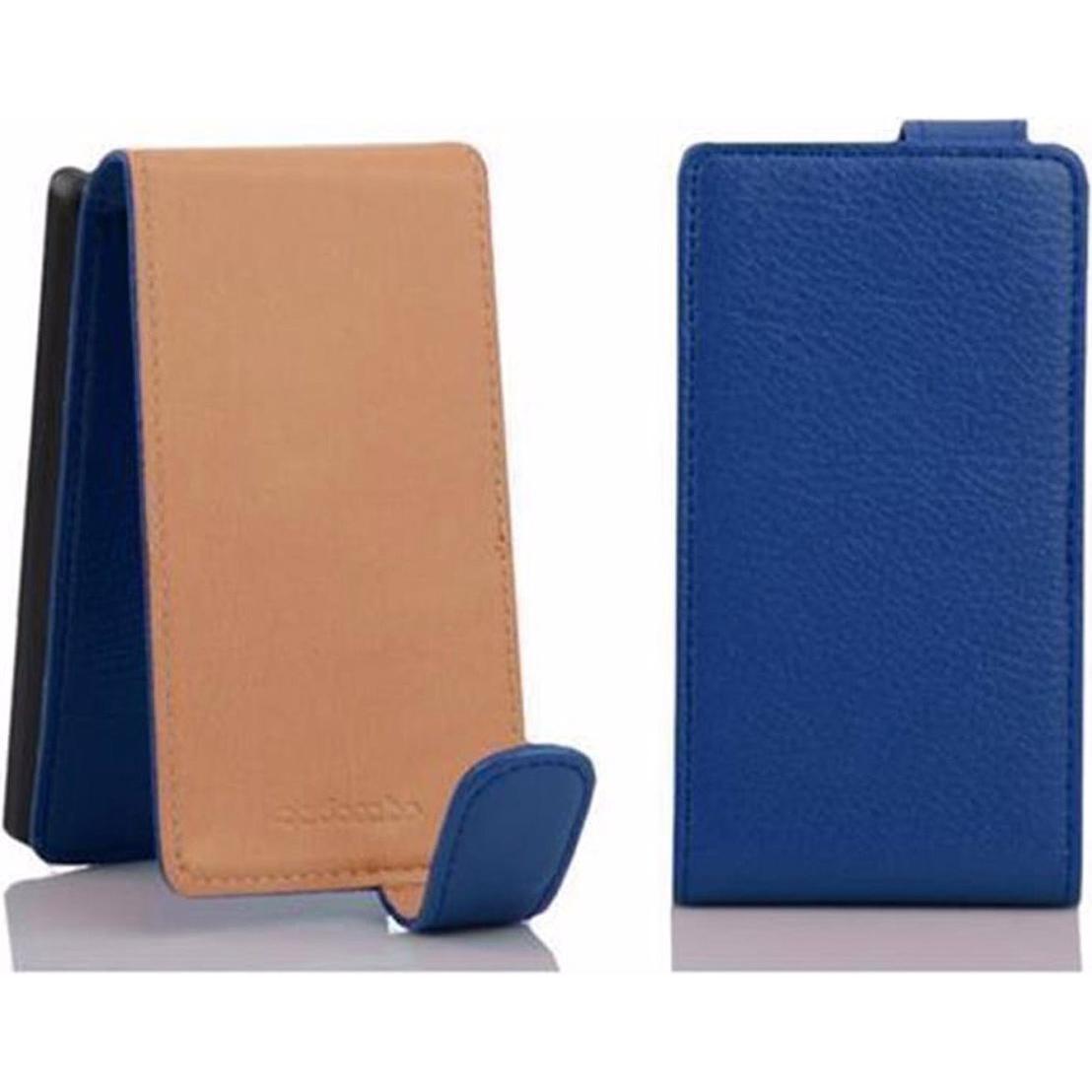 Cadorabo Flip mit Struktur Cover (Nokia Lumia 925), Smartphone Hülle, Blau