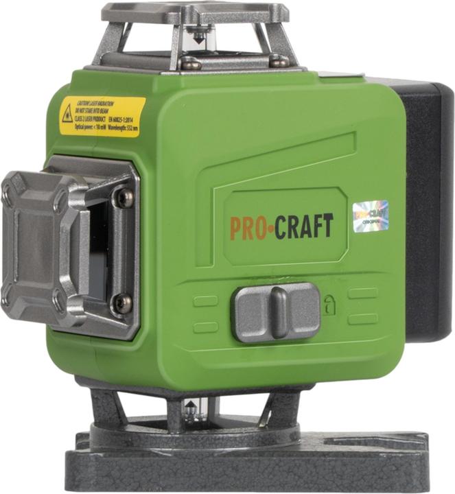 Produktbild Procraft LE-4GL Akku Linien- / Kreuzlinienlaser Set 3,7 V 40 m grün selbstnivellierend inkl. Akkus