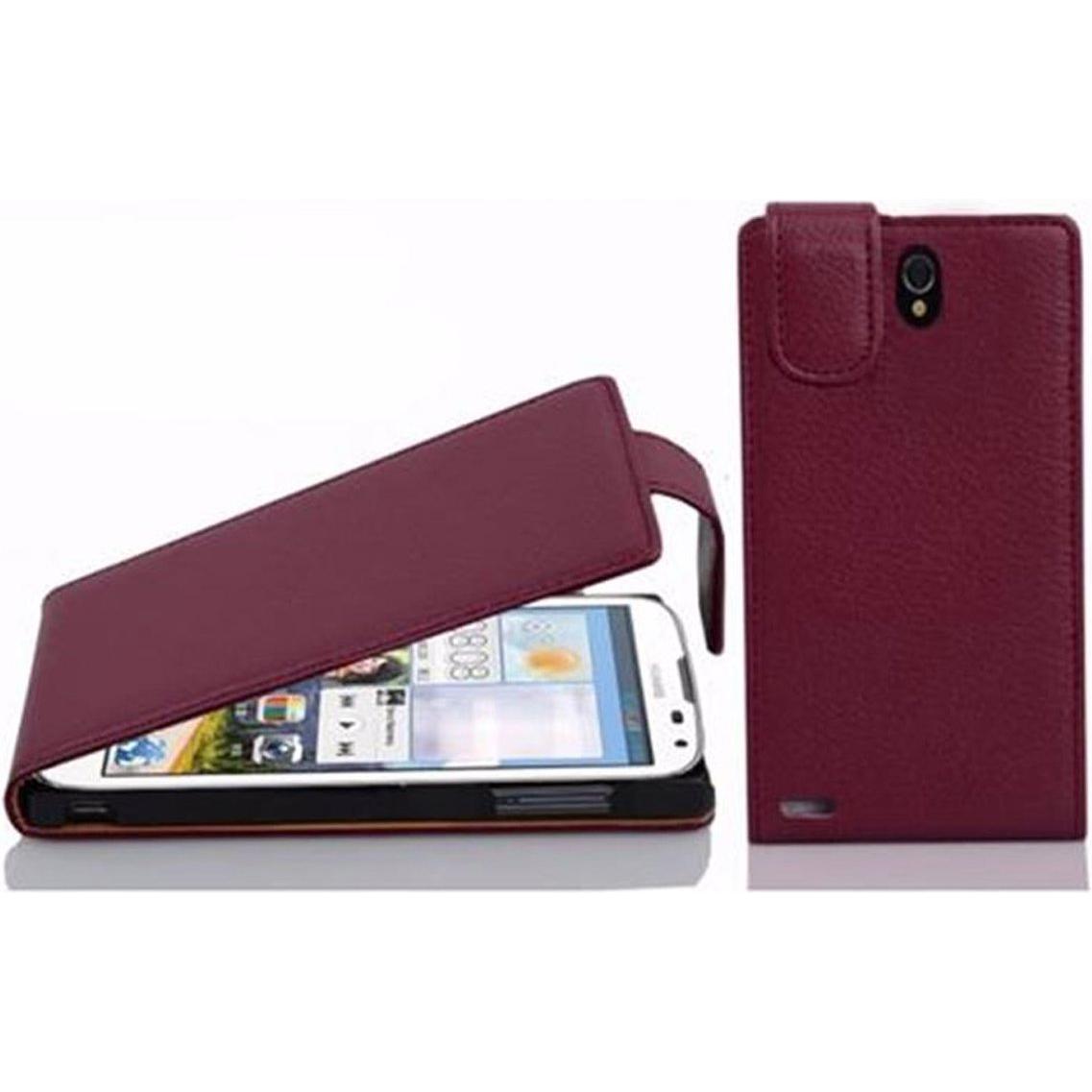 Cadorabo Flip mit Struktur Cover (Huawei Ascend G610), Smartphone Hülle, Violett