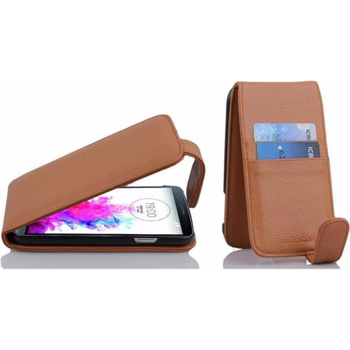 Cadorabo Flip mit Struktur Cover (LG G3), Smartphone Hülle, Braun