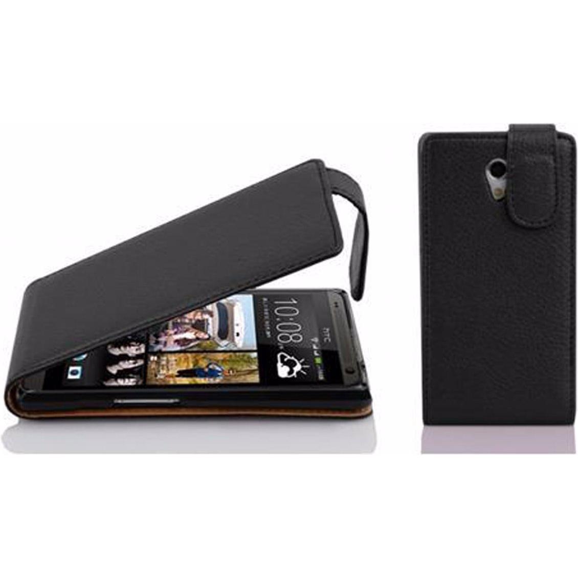 Cadorabo Flip mit Struktur Cover (HTC Desire 700), Smartphone Hülle, Schwarz