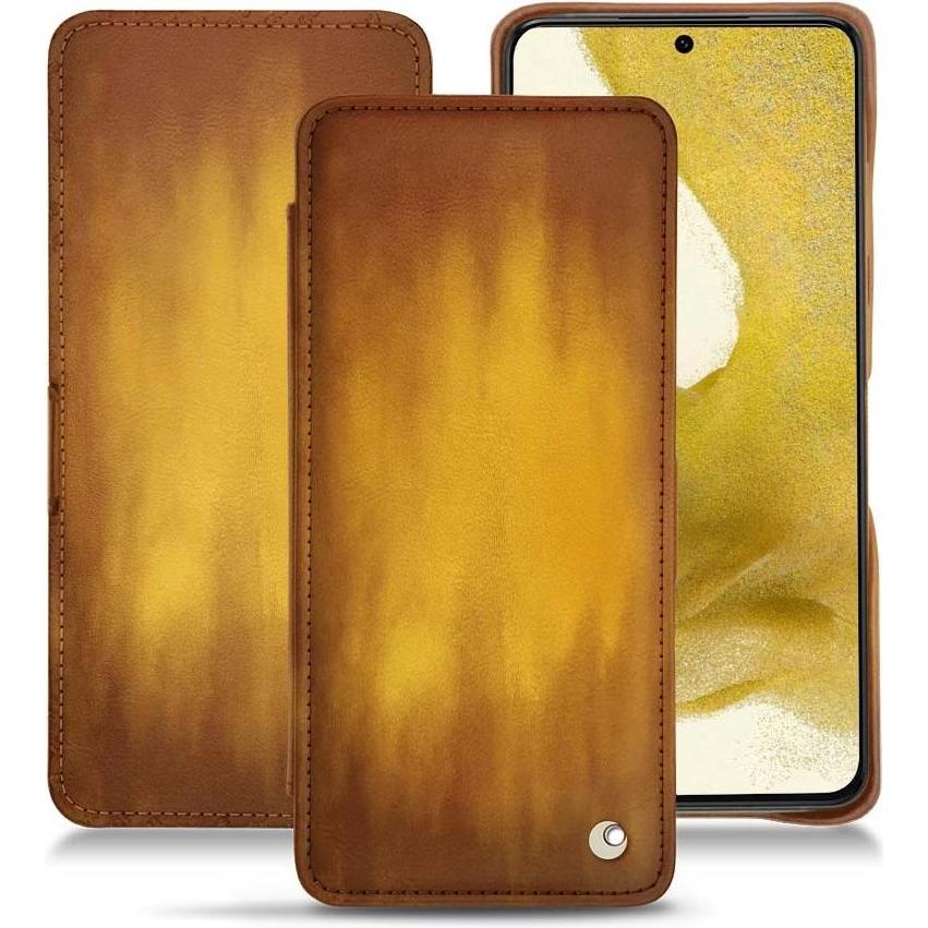 Noreve Lederschutzhülle horizontal (Samsung Galaxy S22), Smartphone Hülle, Gold