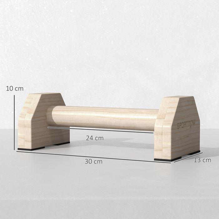 Actual product image Swisshandel24 Push up bars in a set of 2, robust & non-slip, up to 120 kg, beech wood, 30x13x10cm, nature