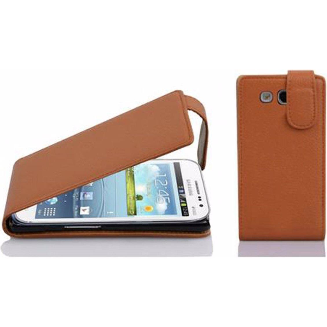 Cadorabo Flip mit Struktur Cover (Samsung Galaxy Win), Smartphone Hülle, Braun