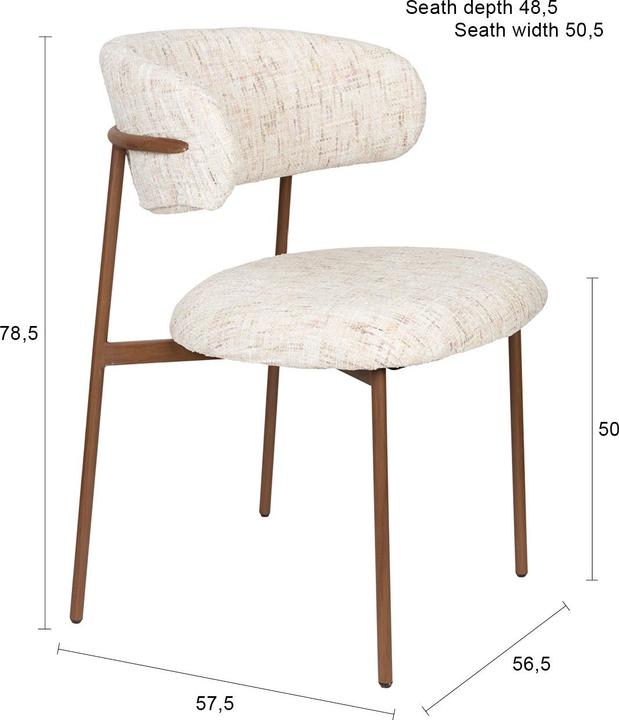 Productafbeelding White Label Living Chair Claes Off-White