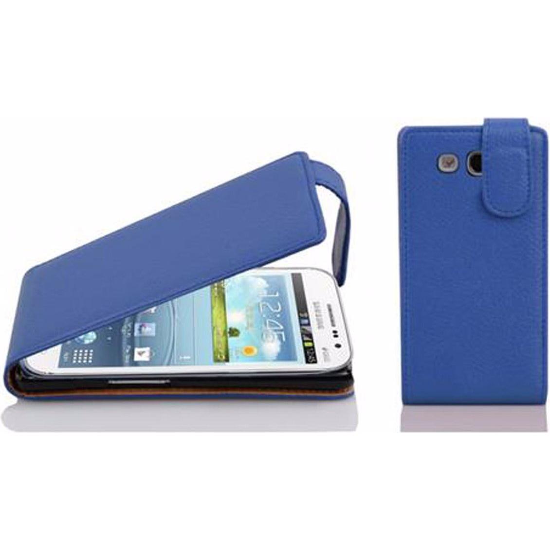 Cadorabo Flip mit Struktur Cover (Samsung Galaxy Win), Smartphone Hülle, Blau