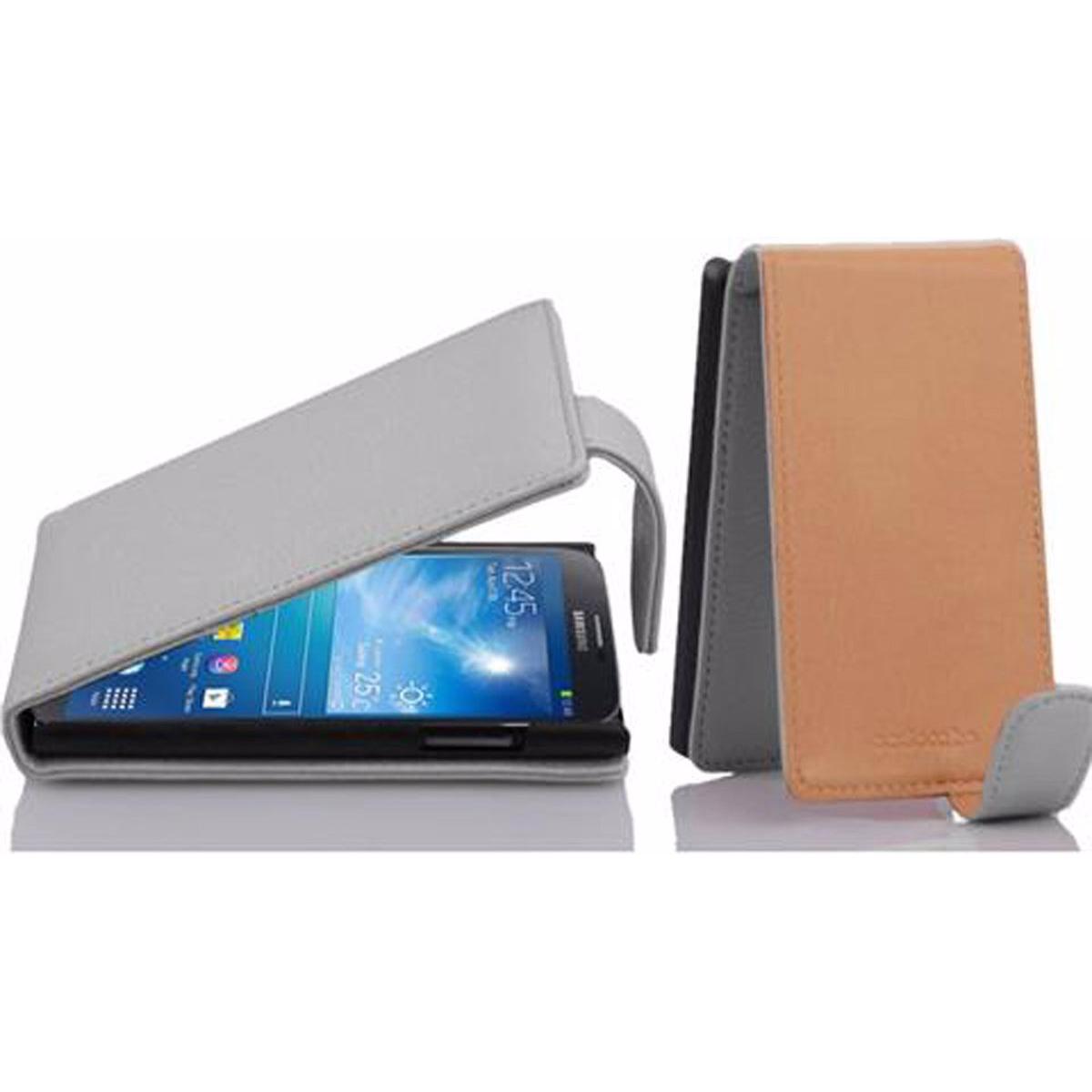 Cadorabo Flip mit Struktur Cover (Samsung Galaxy Mega 6.3), Smartphone Hülle, Weiss