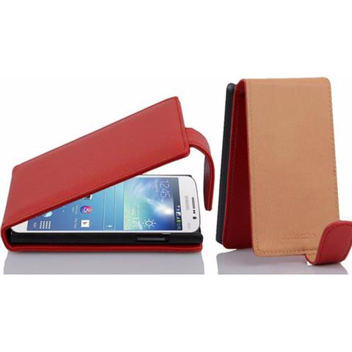 Cadorabo Flip mit Struktur Cover (Samsung Galaxy Mega 5.8), Smartphone Hülle, Rot