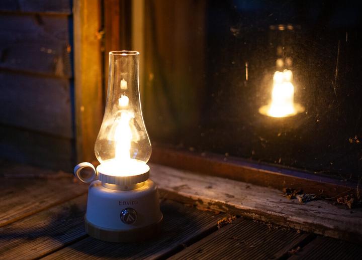 Actual product image Mactronic 250lm Rechargeable Camping Lantern with Flame Effect Enviro