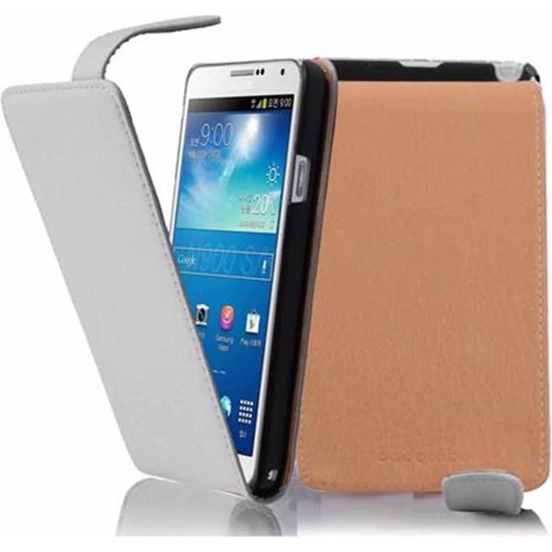 Thumbnail - Cadorabo Flip mit Struktur Cover (Samsung Galaxy Note 3), Smartphone Hülle, Weiss