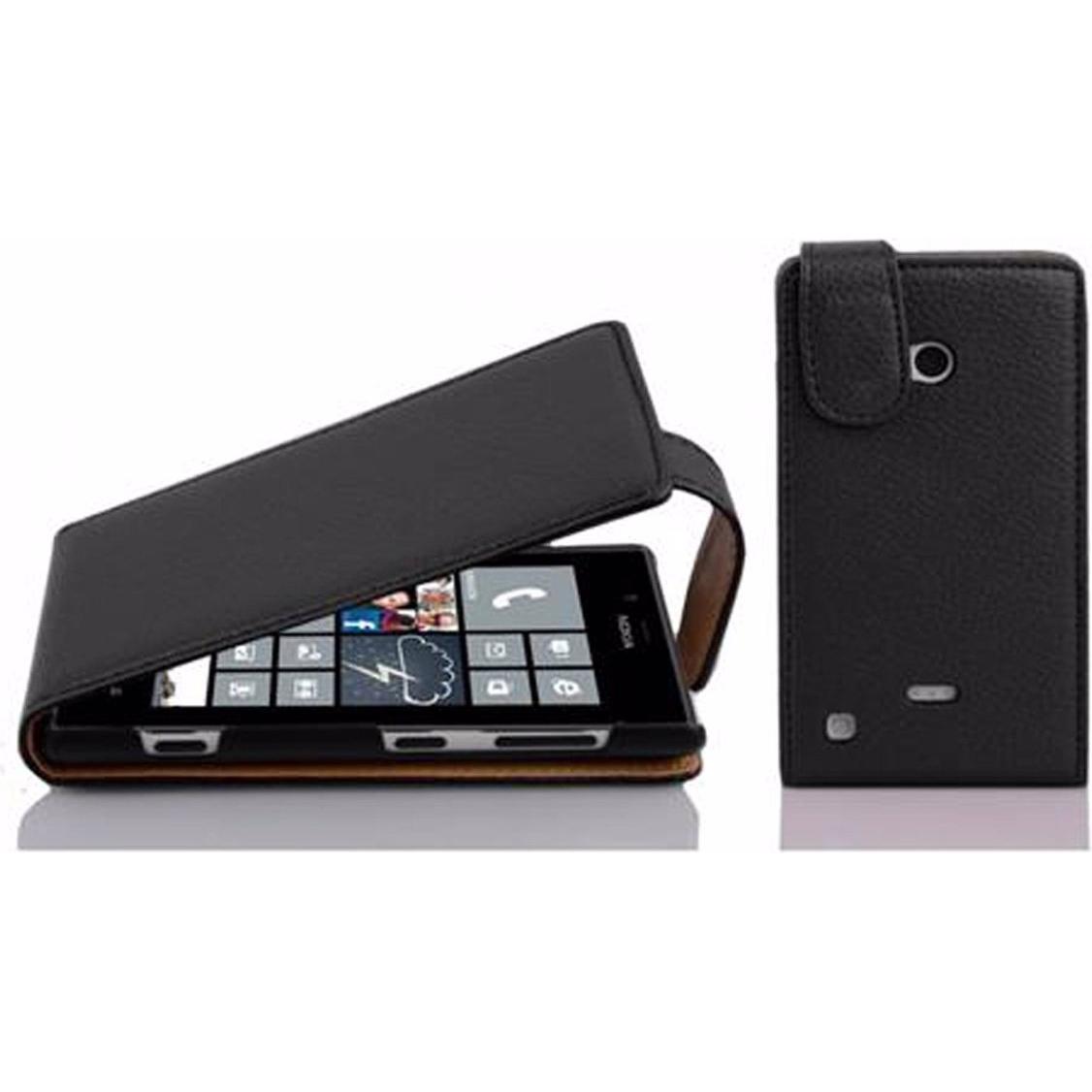 Cadorabo Flip mit Struktur Cover (Nokia Lumia 720), Smartphone Hülle, Schwarz