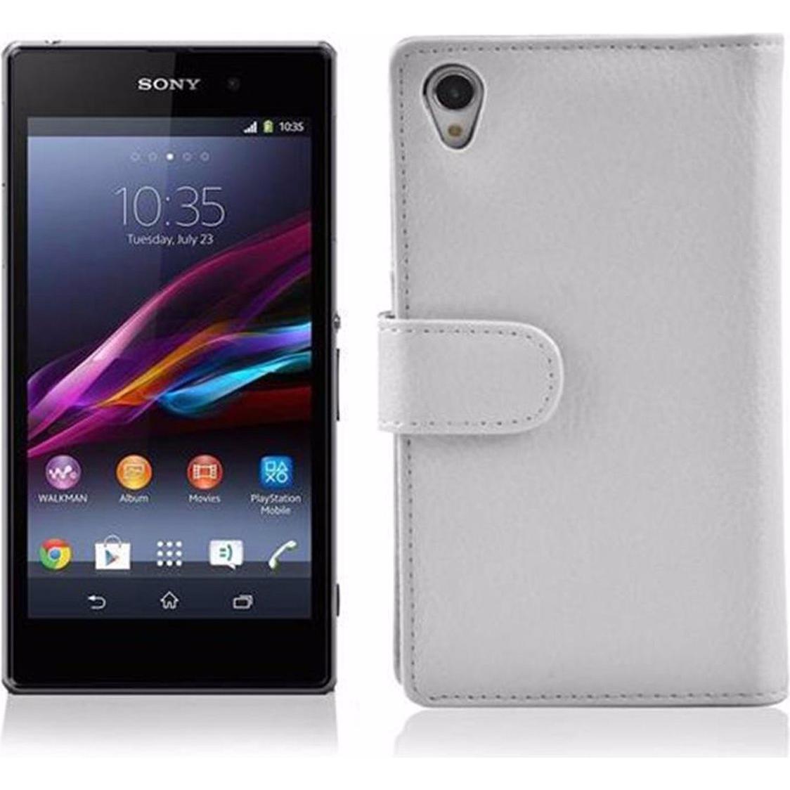 Thumbnail - Cadorabo Book mit Struktur Cover (Sony Xperia Z1), Smartphone Hülle, Weiss