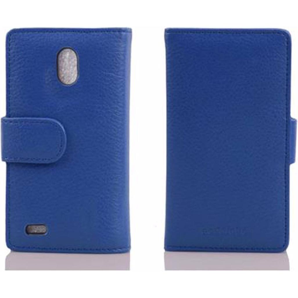 Cadorabo Book mit Struktur Cover (Huawei Ascend G700), Smartphone Hülle, Blau