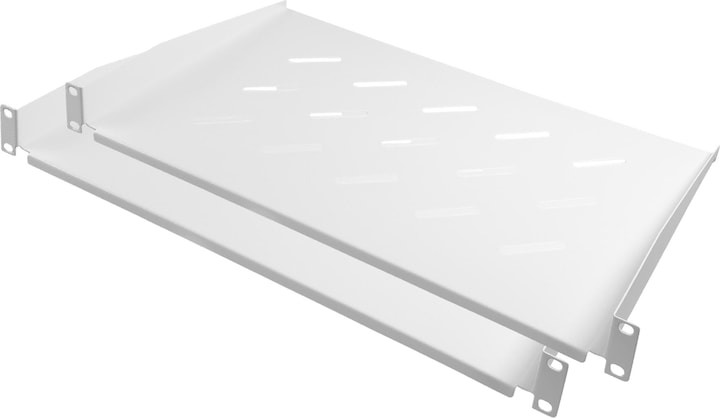 Produktbild Good Connections 19" Fachboden, Befestigung vorne, Einbautiefe 300 mm, 2er Set, reinweiss (RAL9010)