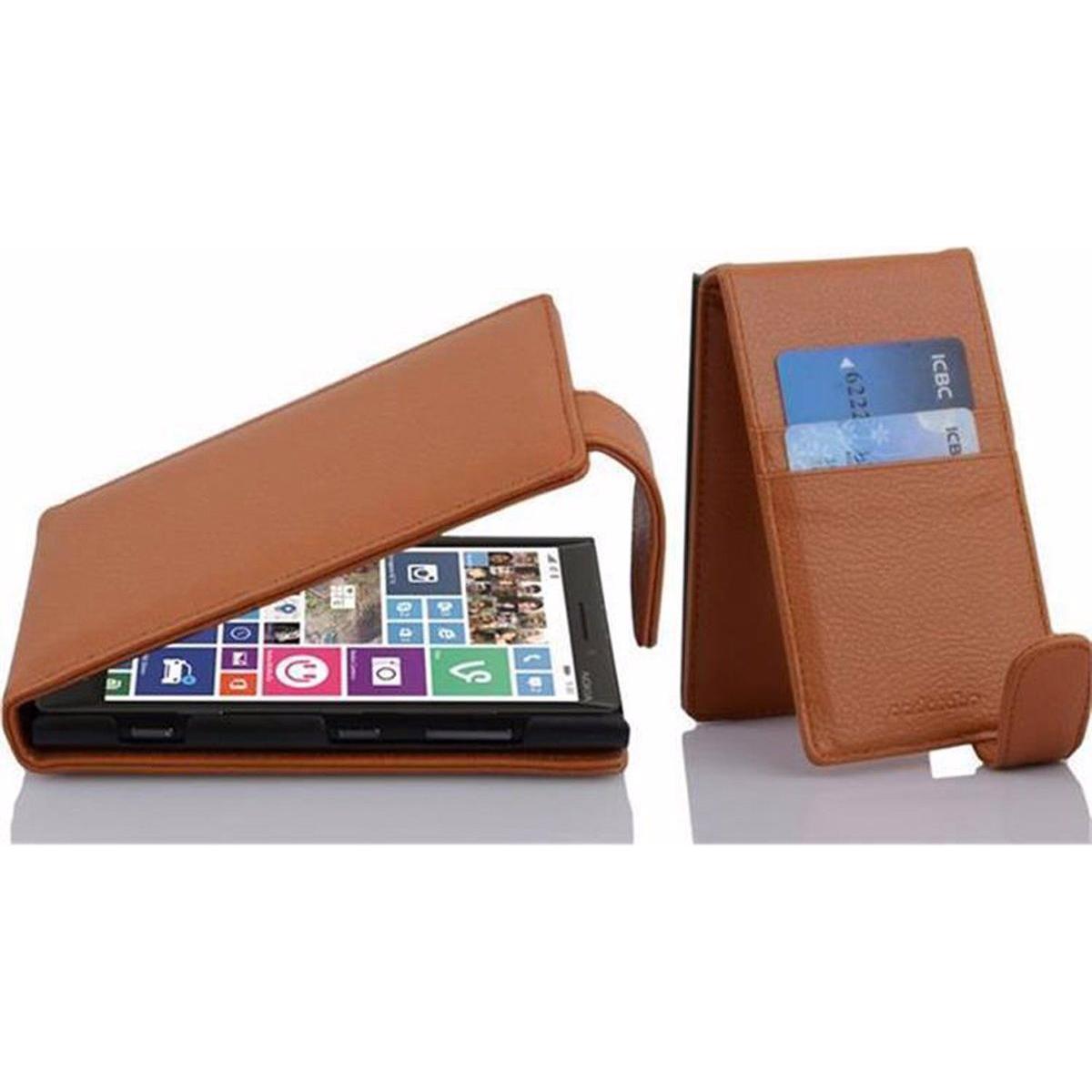 Thumbnail - Cadorabo Flip mit Struktur Cover (Nokia Lumia 930, Nokia Lumia Icon 929), Smartphone Hülle, Braun