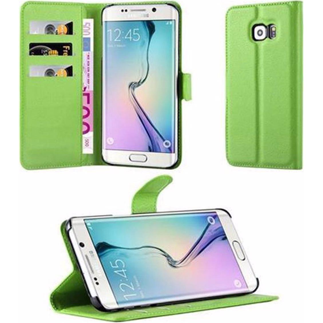 Thumbnail - Cadorabo Book mit Standfunktion Cover (Samsung Galaxy S6 Edge), Smartphone Hülle, Grün