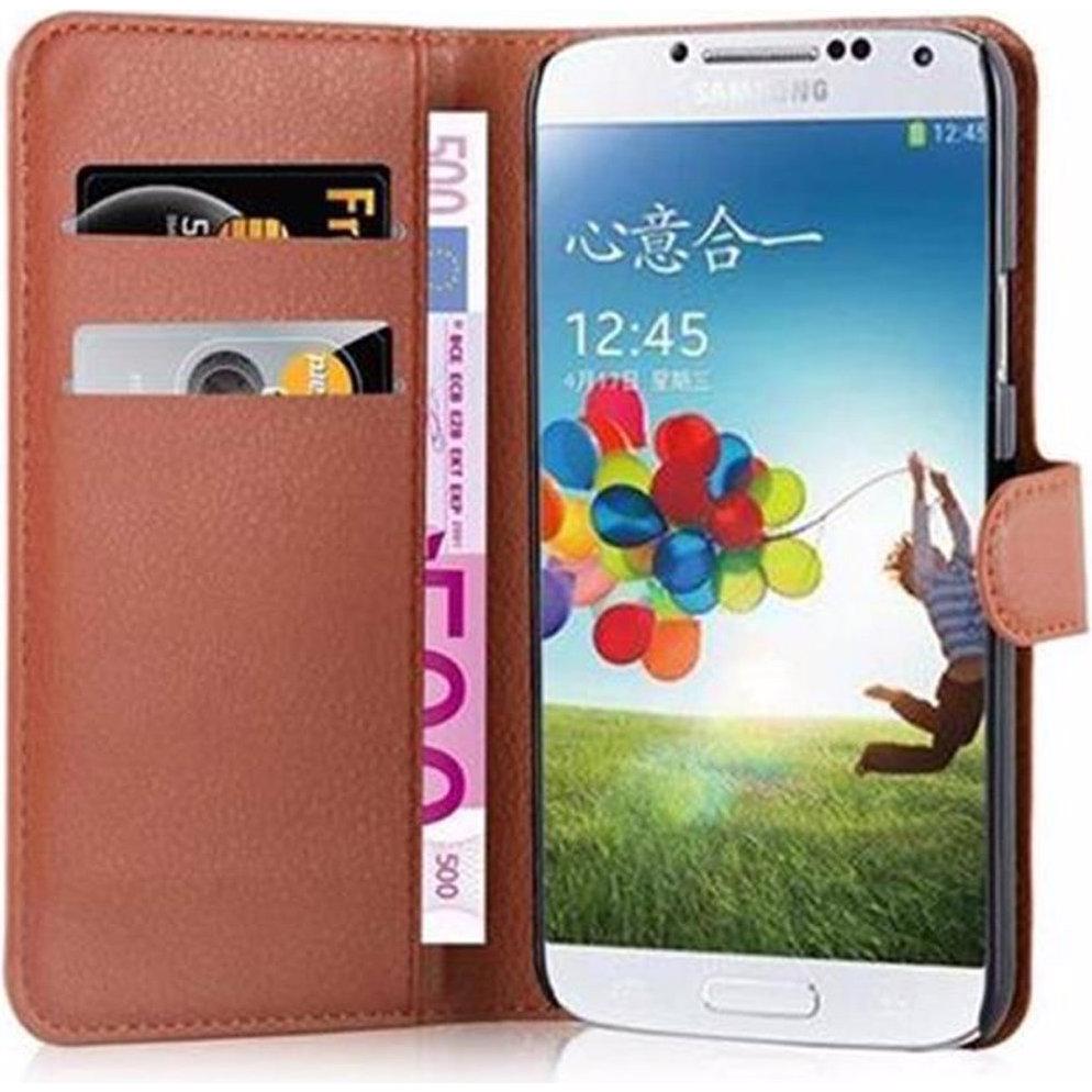 Cadorabo Book mit Standfunktion Cover (Samsung Galaxy S5, Samsung Galaxy S5 Neo), Smartphone Hülle, Braun
